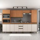 Ver imagem 2 de Cozinha Completa Cecilia 12 Portas 3 Gavetas Freijó/off White - Jcarvalho