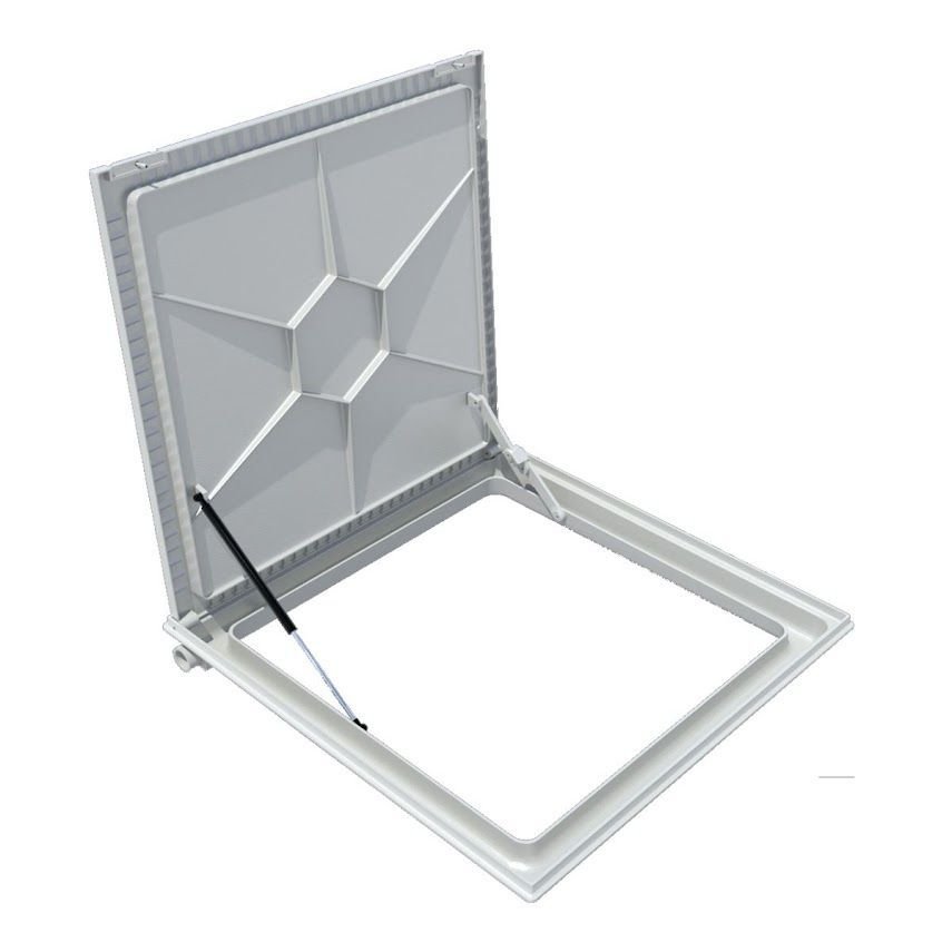 Tampa Casa Máquina Alumínio Rebaixo Aparente Cinza 90x90cm - 3