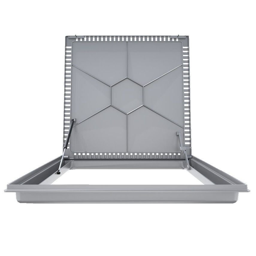 Tampa Casa Máquina Alumínio Rebaixo Aparente Cinza 90x90cm - 2