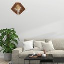 Ver imagem 2 de Luminária Teto tipo Pendente SAFIRA MDF - Completa - Cor: Marrom