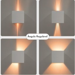 Luminária Balizador Arandela Sobrepor Quadrada Com Facho De Luz Ajustável Regulável Cima E Baixo - 4