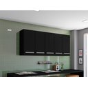 Ver imagem 1 de Armario Aereo para Cozinha 5 Portas Preto Santorini Bela Casa