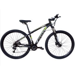 BICICLETA ARO 29 OTTUS 21V CÂMBIO SHIMANO MTB FREIO DISCO PRETO+VERDE:19 - 1
