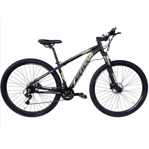 BICICLETA ARO 29 OTTUS 21V CÂMBIO SHIMANO MTB FREIO DISCO PRETO+VERDE:19