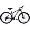 BICICLETA ARO 29 OTTUS 21V CÂMBIO SHIMANO MTB FREIO DISCO PRETO+VERDE:19 - 1