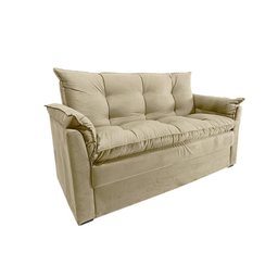 Sofá Small 3 Lugares Conforto 160cm Suede Nude Herrero Decor - 2