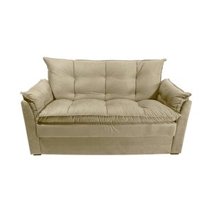 Sofá Small 3 Lugares Conforto 160cm Suede Nude Herrero Decor