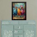Ver imagem 1 de Quadro Decorativo Amigas Galinhas 33x24cm:moldura Preta