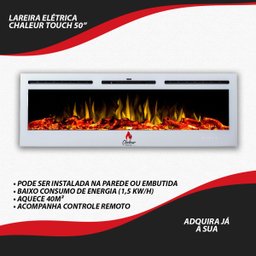 Lareira Eletrica, Tela 50", Tensao 220v, Frequencia 60hz, Potencia 1500w, Ipxo, Classe I - Cor Branc - 5