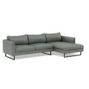 Ver imagem 2 de Sofá 4 Lugares com Chaise Lado Direito e Revestimento em Couro Sintético