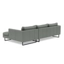 Ver imagem 4 de Sofá 4 Lugares com Chaise Lado Direito e Revestimento em Couro Sintético Cinza Médio