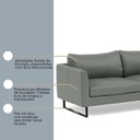 Ver imagem 5 de Sofá 4 Lugares com Chaise Lado Direito e Revestimento em Couro Sintético Cinza Médio