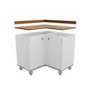 Ver imagem 2 de Tampo e Roda Tampo do Balcão de Canto 2 Portas de Madeira Maciça Joy