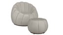 Ver imagem 2 de Kit Poltrona Decorativa C/ Puff Concha Veludo Marfim - Londrilar