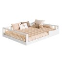 Ver imagem 4 de Cama Casal Infantil em MDP Montessoriana Branco/Marrom Yescasa