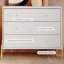 Ver imagem 2 de Conjunto 2 Mesas de Cabeceira e Cômoda 3 Gavetas Jasper - Branco c/ Dourado