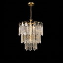 Ver imagem 5 de Lustre 44cm Dourado Vidro Sala Jantar Teto Pendente