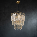 Ver imagem 4 de Lustre 44cm Dourado Vidro Sala Jantar Teto Pendente