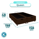 Ver imagem 4 de Cama Box Bau Queen Blindado Nature Marrom 158x198