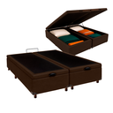Ver imagem 1 de Cama Box Bau Queen Blindado Nature Marrom 158x198