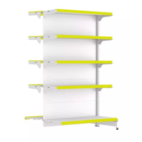 Gondola Centro 170 Fit Continuação Branco 10 Bandeja Pe Amarelo