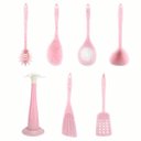 Ver imagem 5 de Kit 7 Peças Utensílios Cozinha Silicone Resistente e Durável:verde Água