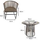Ver imagem 3 de Conjunto 1 Mesa e 4 Cadeiras Costa Bella Bege/Rami/Areia