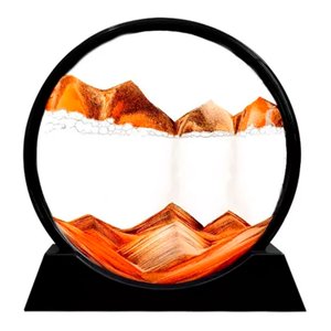 Enfeite de Vidro Interativo Quadro Redondo Decorativo Duna Ampulheta para Quarto Sala Escritório 25c