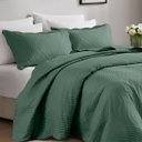 Ver imagem 2 de Colcha Matelassê - Casal - Igris - Geométrico - Verde - 150 Fios - C/ Porta Travesseiros - Corttex