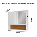 Ver imagem 4 de Espelheira para Banheiro Armário Organizador 1 Porta com Nicho e Espelho Incluso - Jm3 Móveis:branco