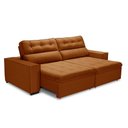 Ver imagem 4 de Sofa Retratil Reclinavel 2 Lugares 2,40 Vitória Veludo Terracota Lansofbr