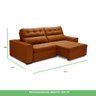 Sofa Retratil Reclinavel 2 Lugares 2,40 Vitória Veludo Terracota Lansofbr - 6