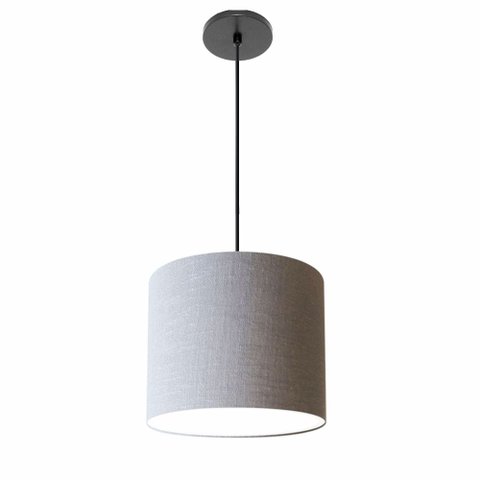 Lustre Luminária Pendente Vivare Free Lux Pe-4107pr Cúpula em Tecido 25x20cm