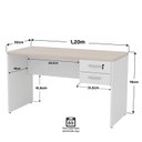 Ver imagem 4 de Conjunto Mesa de Escritório 120x60cm com 2 Gavetas + Cadeira Netflex Ergonômica Premium Reclinável