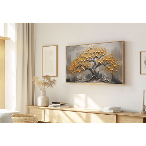 Quadro Decorativo N°169 160x90cm - Panorâmico Árvore da Vida - Madeira Clara - Rollflex
