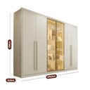 Ver imagem 2 de Guarda Roupa Madri 6 Portas 6 Gavetas 100 MDF 2 Portas Reflectas - Mademarcs