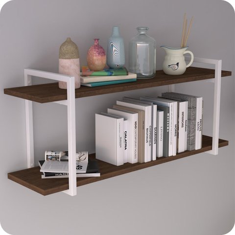 Prateleira Estilo Industrial Para Quarto Parede GND BM 80cm