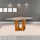 Ver imagem 4 de Mesa de Jantar 6 Lugares Barcelona Tampo em Vidro 160cm - Móveis Mix Mel/off-white