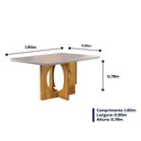 Ver imagem 3 de Mesa de Jantar 6 Lugares Barcelona Tampo em Vidro 160cm - Móveis Mix Mel/off-white