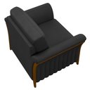 Ver imagem 7 de Poltrona Decorativa Sala de Estar 102cm Pés Madeira Roya M22 PU Preto - Mpozenato