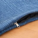 Ver imagem 3 de Kit 2 Capa Almofada Linho Macio Luxo 45x45 Decorativa Ziper:Azul