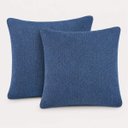 Ver imagem 1 de Kit 2 Capa Almofada Linho Macio Luxo 45x45 Decorativa Ziper:Azul