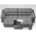 Ver imagem 6 de Sofá com Carregador Usb e Molas no Assento Retrátil Reclinável Mimo 2,00m Velosuede Grafite - Netsof