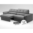 Ver imagem 5 de Sofá com Carregador Usb e Molas no Assento Retrátil Reclinável Mimo 2,00m Velosuede Grafite - Netsof