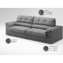 Ver imagem 2 de Sofá com Carregador Usb e Molas no Assento Retrátil Reclinável Mimo 2,00m Velosuede Grafite - Netsof