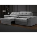 Ver imagem 1 de Sofá com Carregador Usb e Molas no Assento Retrátil Reclinável Mimo 2,00m Velosuede Grafite - Netsof