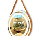 Ver imagem 2 de Espelho Redondo Iluminado 40cm com Alça Touch 2 Leds com Alça Adnet Reduna