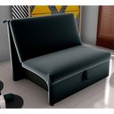 Ver imagem 1 de Sofá Cama Pérola 2 Lugares Reclinável Preto Veludo Matrix