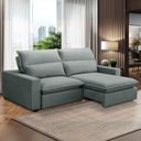 Ver imagem 1 de Sofa Retratil Reclinavel 2 Lugares 2m Andreza Veludo Lansof Cinza