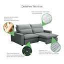 Ver imagem 5 de Sofa Retratil Reclinavel 2 Lugares 2m Andreza Veludo Lansof Cinza